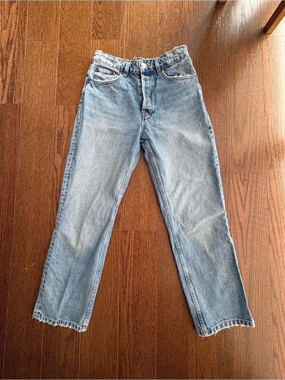 Classic Light Blue Womens Straight-Leg Jeans